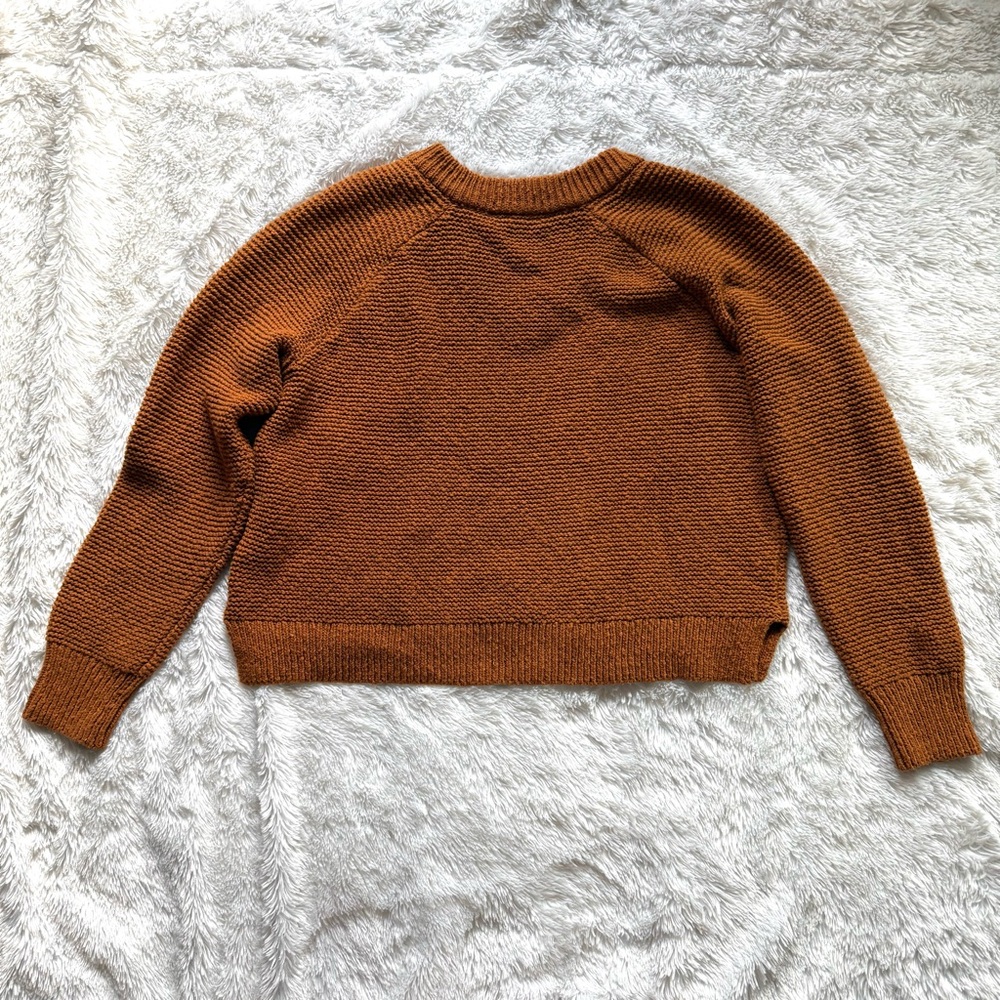NWT Madewell Small Hemlock V-Neck Pullover Sweater in Golden Pecan - Picture 7 of 9
